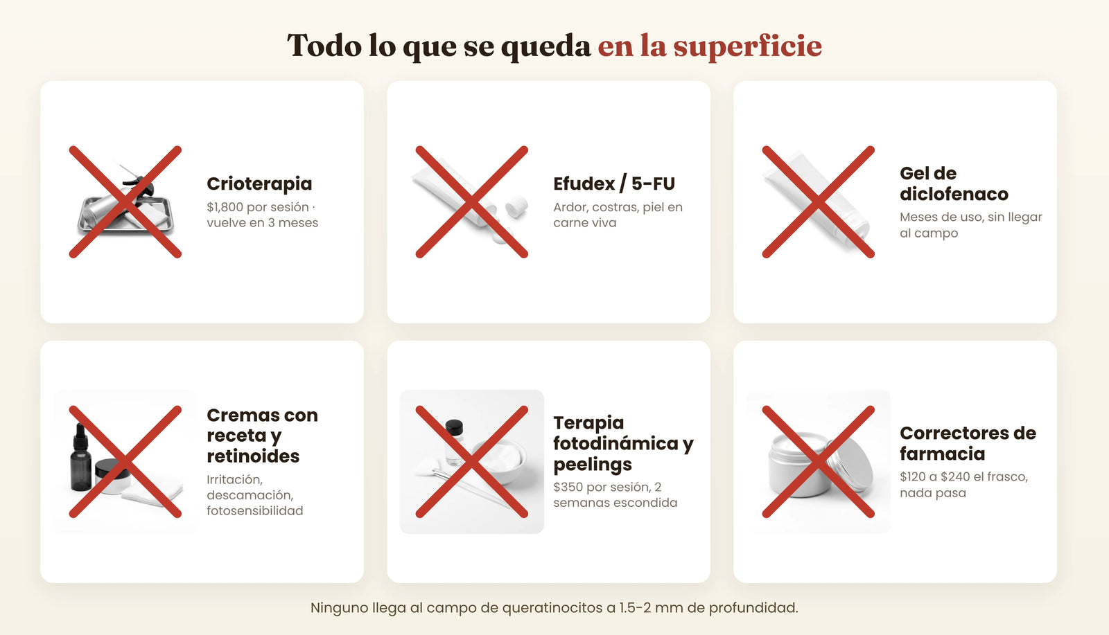 Tratamientos que se quedan en la superficie