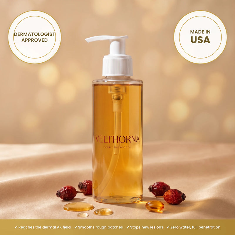 The oil that reaches the actinic keratosis field,